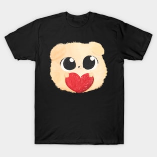 Fluffy puppy with heart T-Shirt